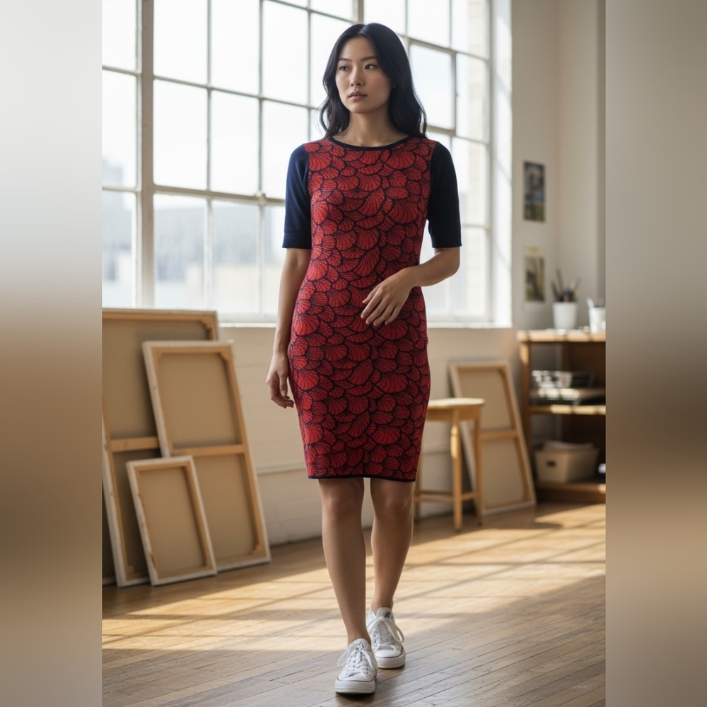 Vero Moda Classic Womens‎ Red & Blue Bodycon Dress Size XS Mermaid Glitter Color